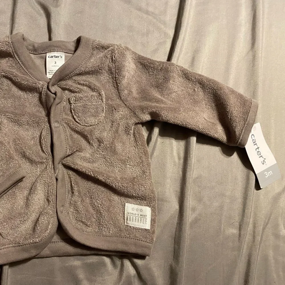 *NWT* Carter’s 3M Brown Layette Button Up